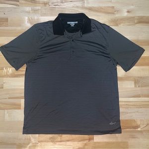 Greg Norman PlayDry Polo XL mens Black and White Striped Short Sleeve Golf Shirt
